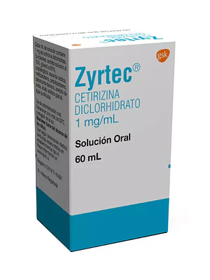 Zyrtec Cetirizina  1 mg/ml Jarabe 60 ml.