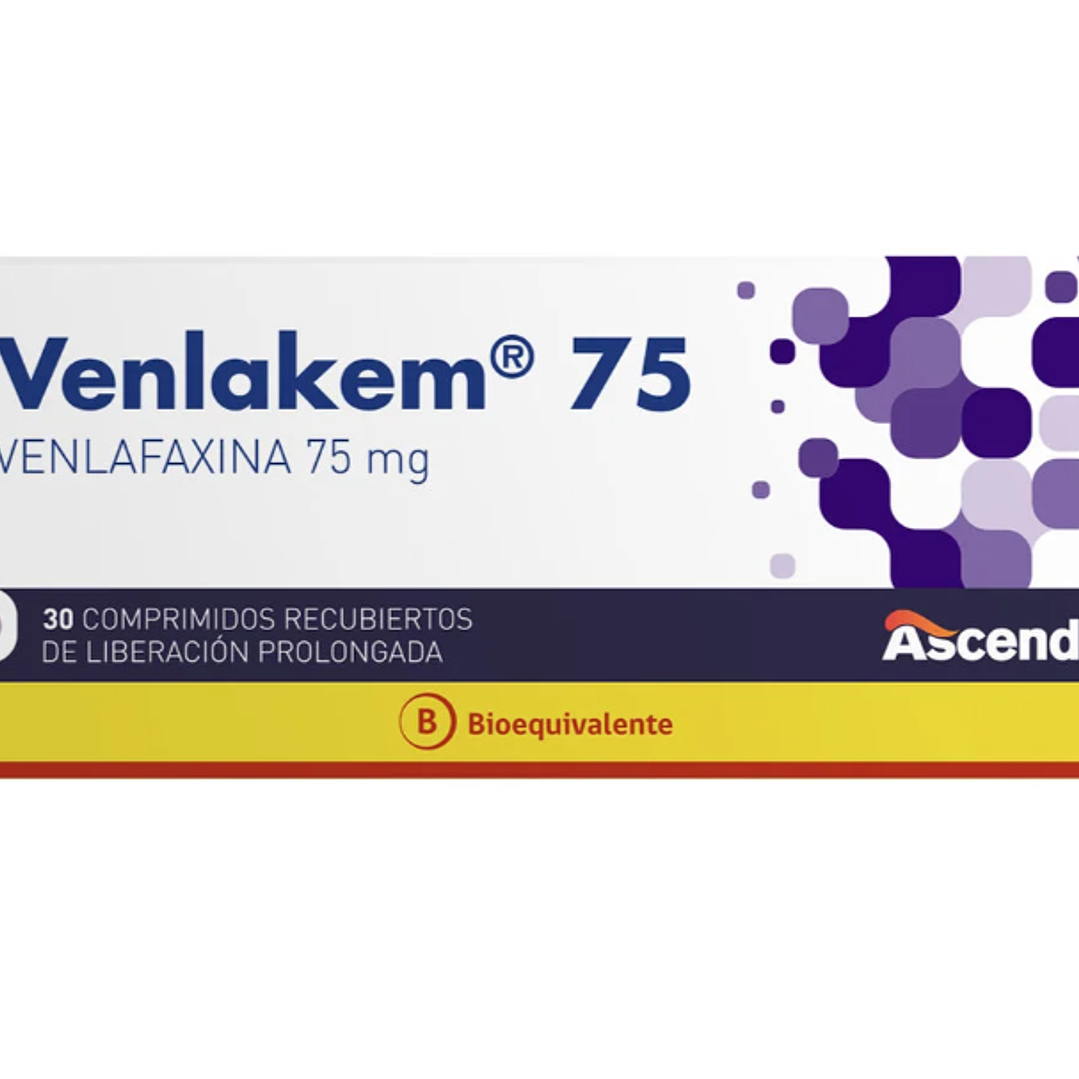 Venlakem (B) Venlafaxina 75 mg 30 Comprimidos recubiertos. 1