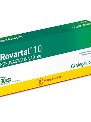 Rovartal (B) Rosuvastatina 10 mg 30 Comprimidos recubiertos.
