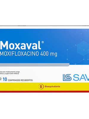 Moxaval (B) Moxifloxacino 400 mg 10 Comprimidos.