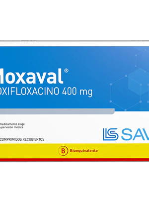 Moxaval (B) Moxifloxacino 400 mg 7 Comprimidos.