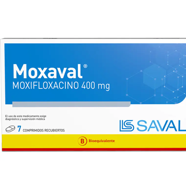 Moxaval (B) Moxifloxacino 400 mg 7 Comprimidos. 1