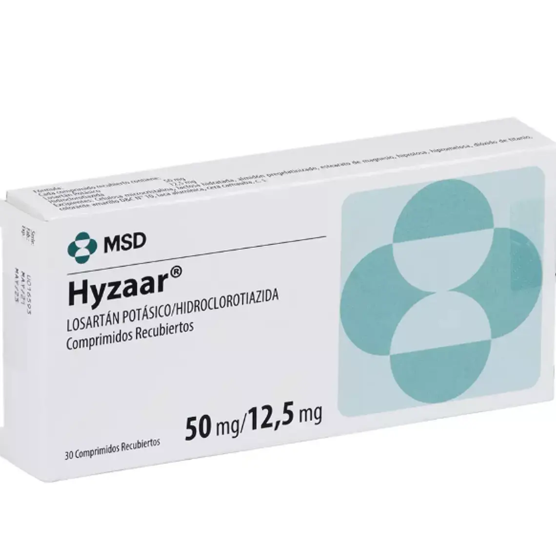 Hyzaar Losartán, Hidroclorotiazida 50/12,5 mg 30 Comprimidos. 1