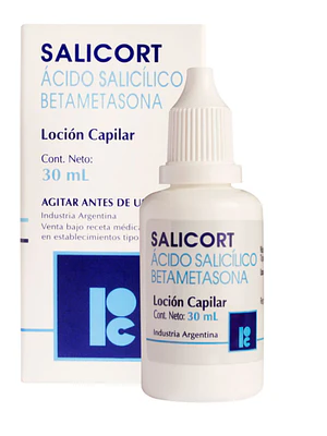 Salicort  Ácido salicílico, Betametasona Loción Capilar 30 ml.
