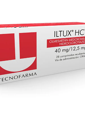Iltux HCT Olmesartán, Hidroclorotiazida 40/25 mg 28 Comprimidos.