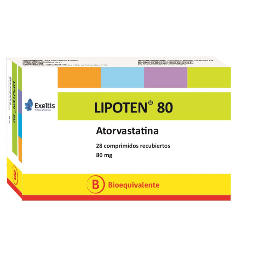 Lipoten (B) Atorvastatina 80 mg 28 Comprimidos recubiertos. 1