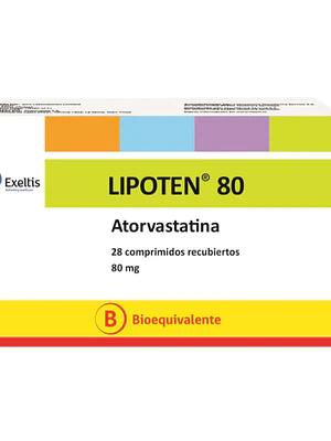 Lipoten (B) Atorvastatina 80 mg 28 Comprimidos.