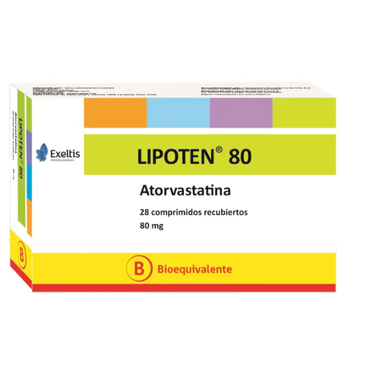 Lipoten (B) Atorvastatina 80 mg 28 Comprimidos. 1