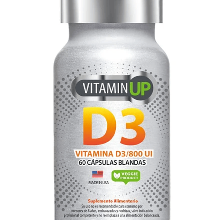 Vitamin Up Vitamina D3/ 800 U.I 60 Cápsulas blandas.  Newscience 1