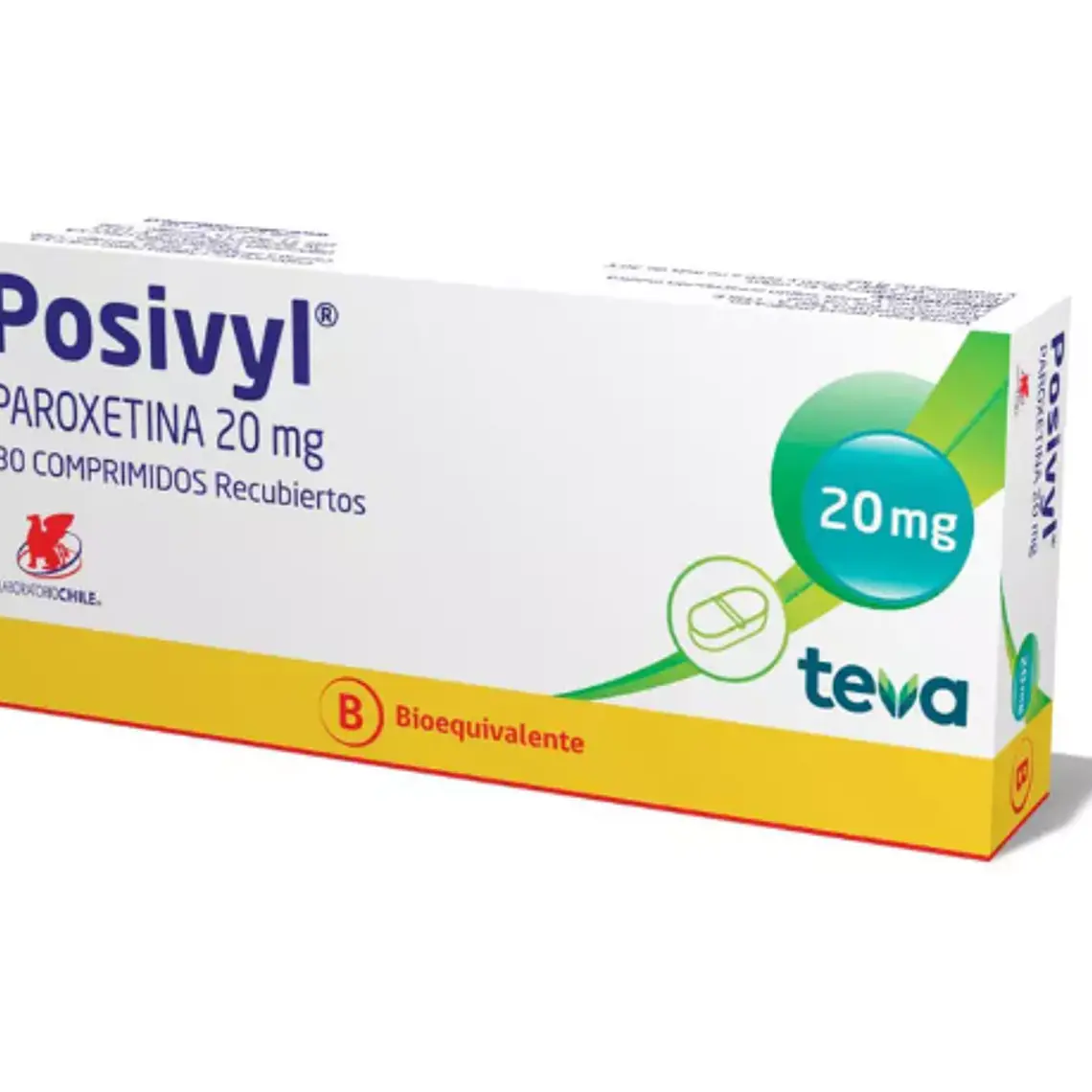 Posivyl (B) Paroxetina 20 mg 30 Comprimidos recubiertos. 1