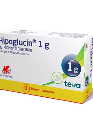 Hipoglucin (B) Metfomina 1 g 30 Comprimidos recubiertos.
