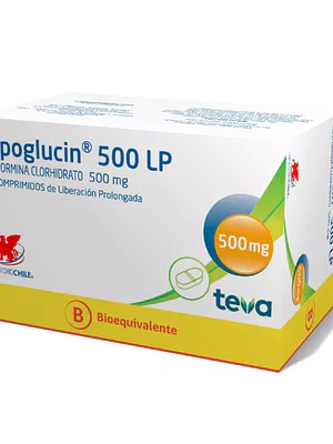 Hipoglucin LP (B) Metformina 500 mg 60 Comprimidos.