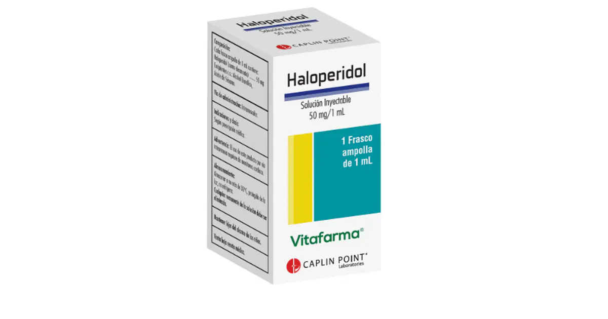 Haloperidol Solución inyectable 50 mg / 1 ml 1 frasco. Vitaf
