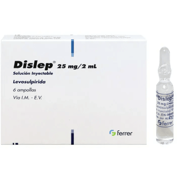 Dislep Levosulpirida 25 mg 6 Ampollas inyectables 2 ml. 1