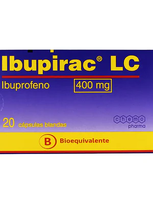 Ibupirac LC (B) Ibuprofeno  400 mg 20 Cápsulas blandas.
