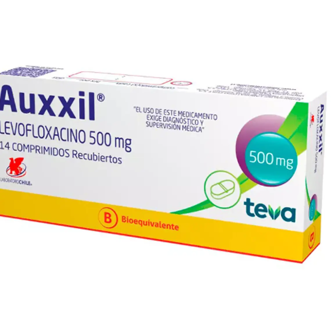 Auxxil (B) Levofloxacino 500 mg 14 Comprimidos. 1