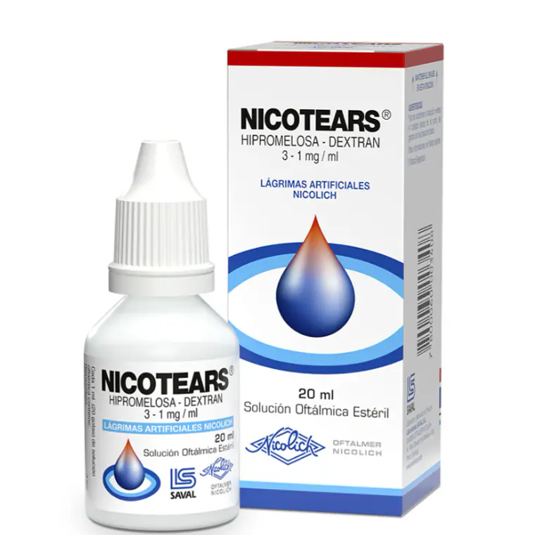 Nicotears Hipromelosa, Dextran Solución oftálmica 20 ml. 1