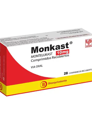 Monkast (B) Montelukast 10 mg 28 Comprimidos recubiertos.