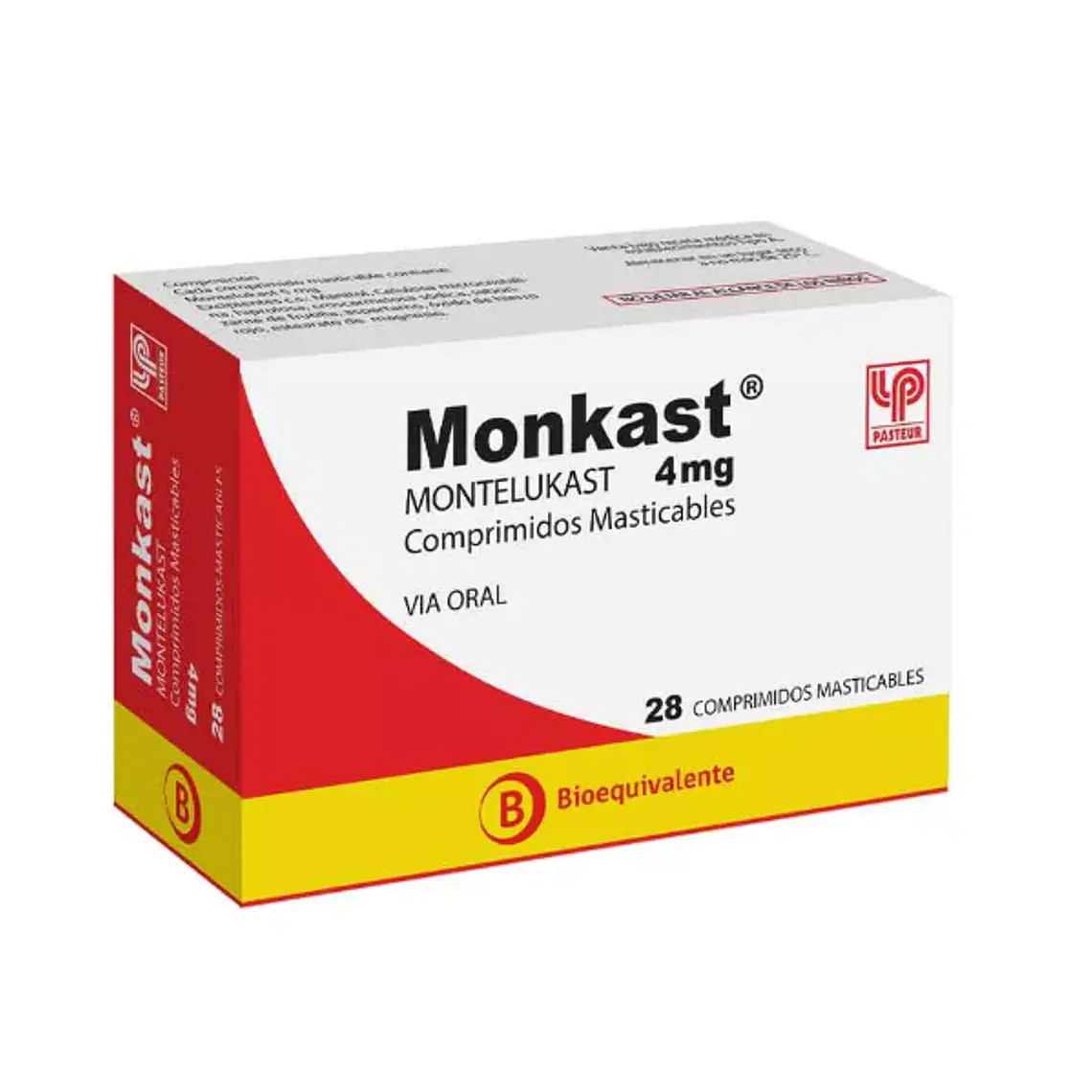 Monkast (B) Montelukast 4 mg 28 Comprimidos recubiertos. 1