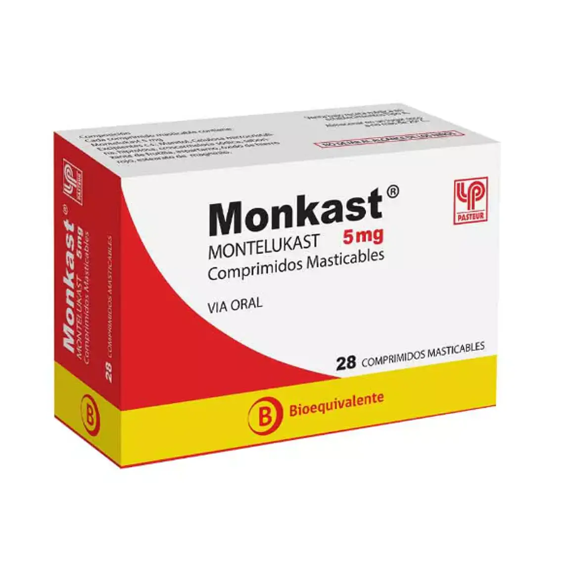 Monkast (B) Montelukast 5 mg 28 Comprimidos recubiertos. 1