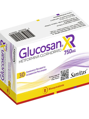 Glucosan XR (B) Metformina 750 mg 30 Comprimidos.