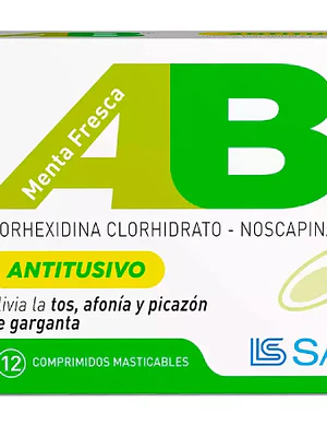 AB Antitusivo Menta fresca 12 Comprimidos masticables.