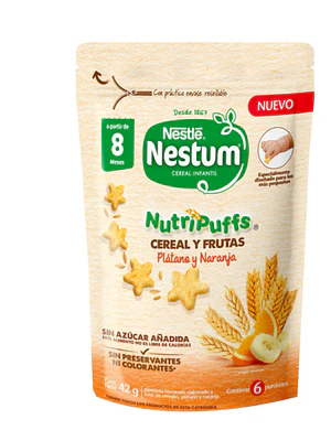 Nestum Nutripuffs Banana & Orange Snack por 42  gramos