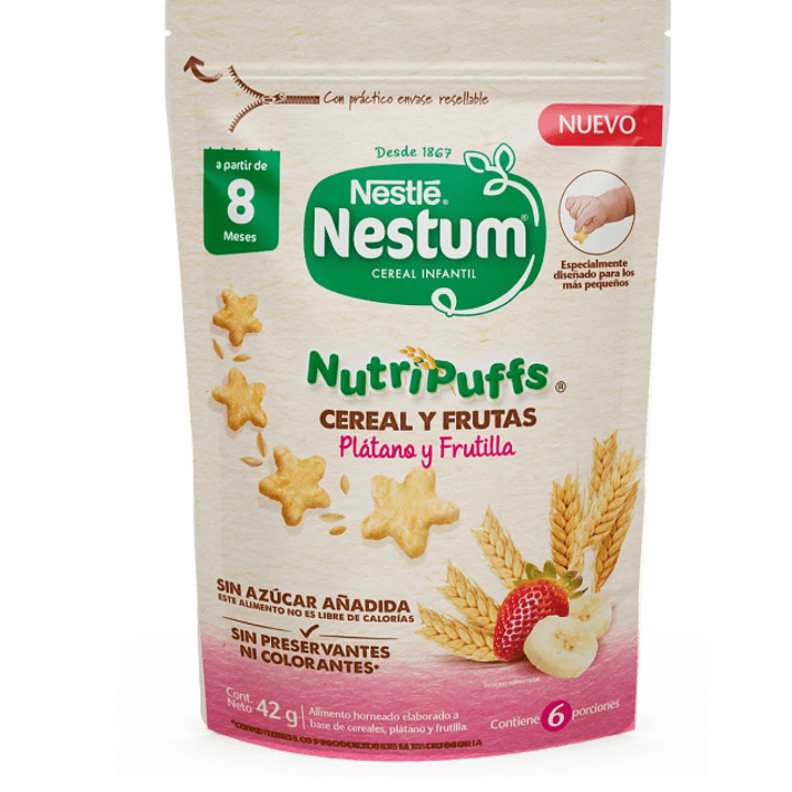 Nestum Nutripuffs Plátano y Frutilla  Snack 42 g. 1