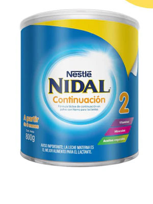 Nidal 2 Continuación Fórmula láctea  800 g.