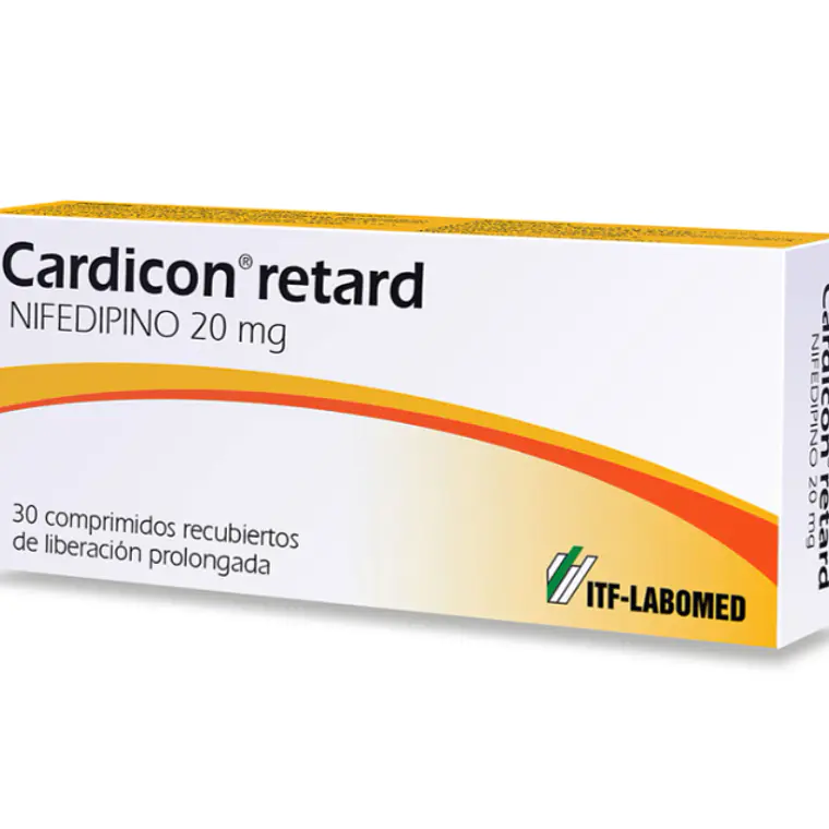 Cardicon retard Nifedipino 20 mg 30 Comprimidos recubiertos. 1