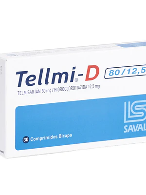 Tellmi-D Telmisartan Hidroclorotiazida 80/12,5 mg 30 Comprimidos.