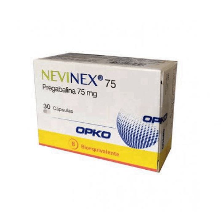 Nevinex (B) Pregabalina 75 mg 30 Cápsulas. 1