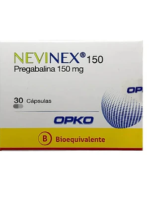 Nevinex (B) Prebagalina 150 mg 30 Capsulas.