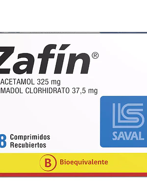 Zafín (B) Paracetamol, Tramadol 325/37,5 mg 28 Comprimidos.