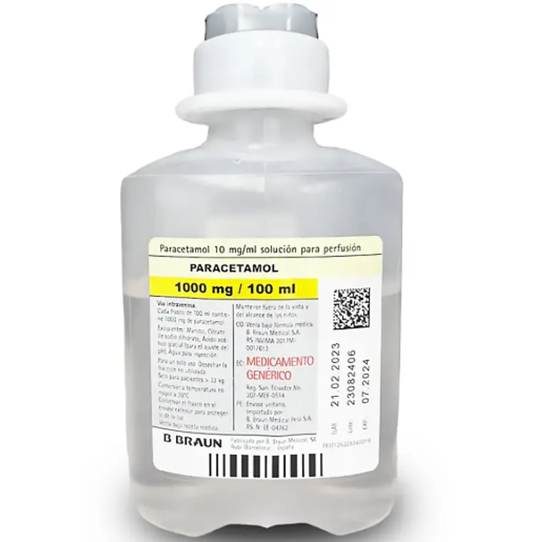 Paracetamol 1000 mg / 100 ml.  1