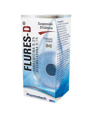 Flures-D Dexametasona, Tobramicina Suspesión oftálmica 5 ml.
