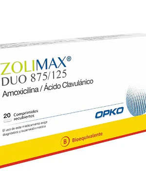 Zolimax Duo (B) 875/125 mg 20 Comprimidos recubiertos.