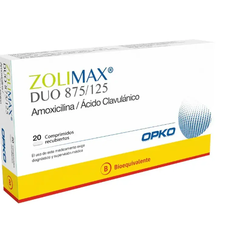 Zolimax Duo (B) 875/125 mg 20 Comprimidos recubiertos. 1
