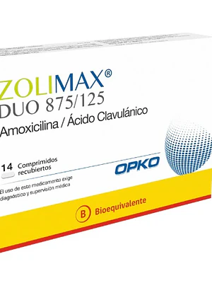 Zolimax Duo (B) 875/125 mg 14 Comprimidos recubiertos.