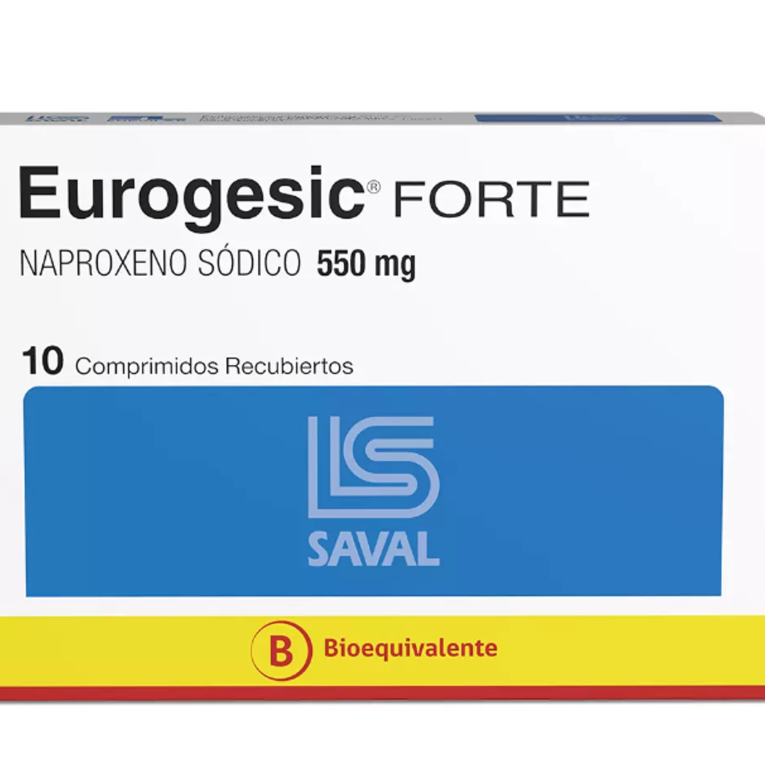 Eurogesic Forte (B) Naproxeno 550 mg 10 Comprimidos. 1