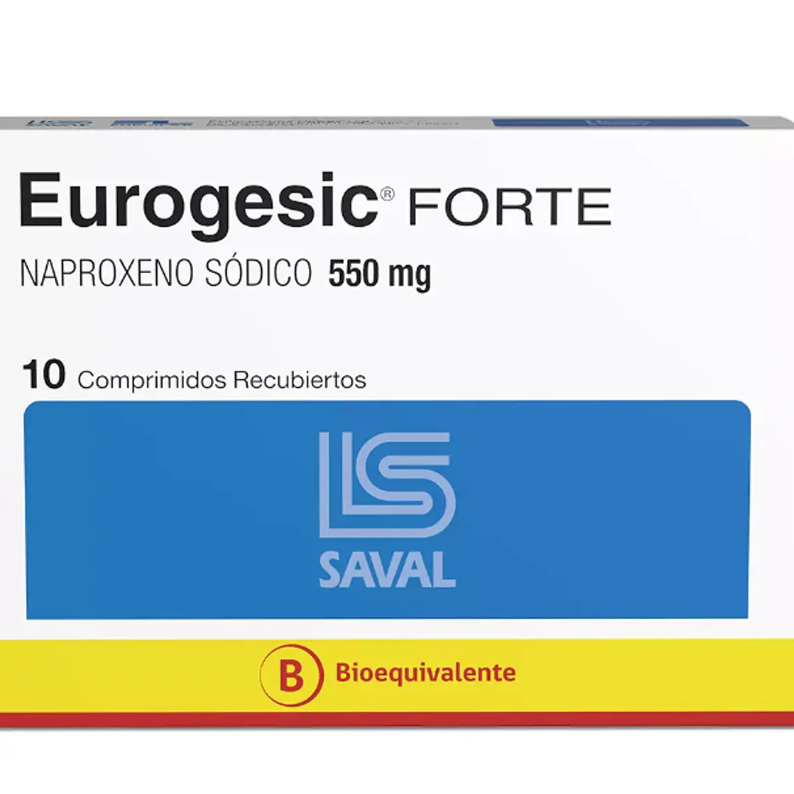 Eurogesic Forte (B) naproxeno 550 mg 10 Comprimidos. 1
