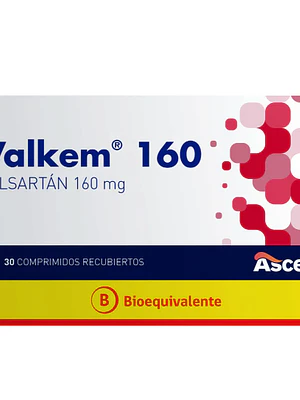 Valkem (B) Valsartán 160 mg 30 Comprimidos recubiertos.