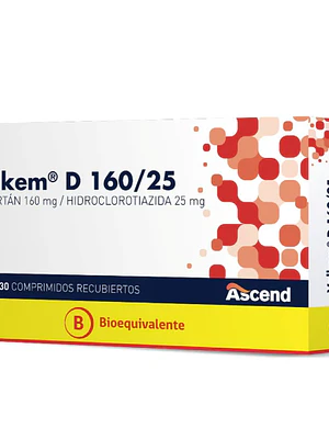 Valkem D (B)  160/25 mg 30 Comprimidos recubiertos.