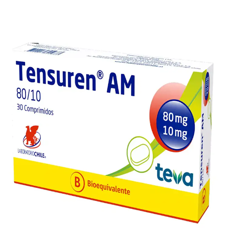 Tensuren AM (B) Telmisartán, Amlodipino 80/10 mg 30 Comprimidos. 1