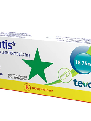 Sentis (B) Fentermina 18,75 mg 30 Cápsulas. Medicamento controlado, venta presencial