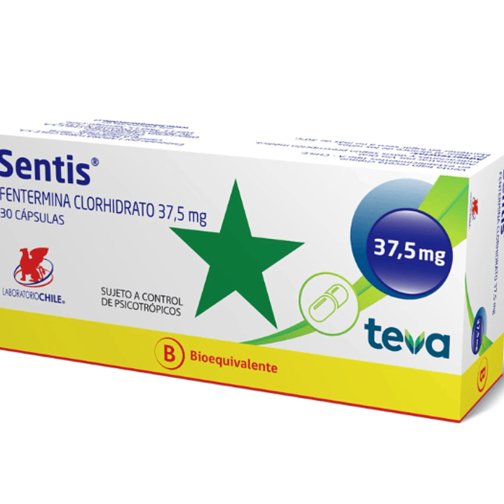 Sentis (B) Fentermina 37,5 mg 30 Cápsulas (Disponible sólo para compra en Local) 1