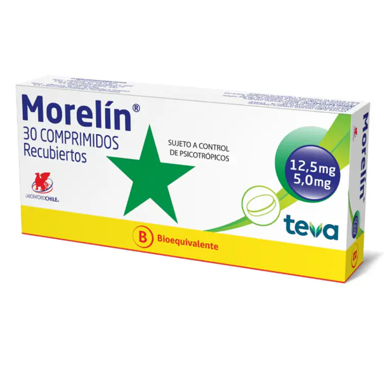 Morelín (B) Amitriptilina, Clordiazepóxido 30 Comprimidos. Medicamento controlado, venta presencial 1
