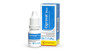 Ciproval Ótico (B) Ciprofloxacino 0,3 % 5 ml.