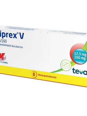 Hiprex V (B) Clortalidona, Valsartán 12,5 / 160 mg 30 Comprimidos recubiertos.