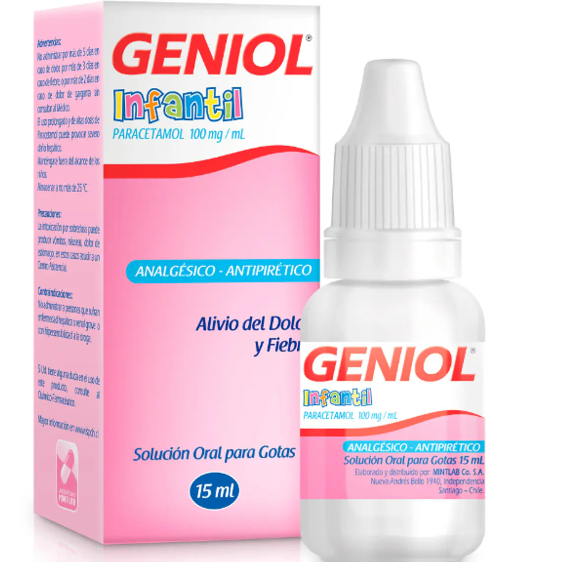 Geniol Infantil Paracetamol 100 mg / ml 15 ml. 1